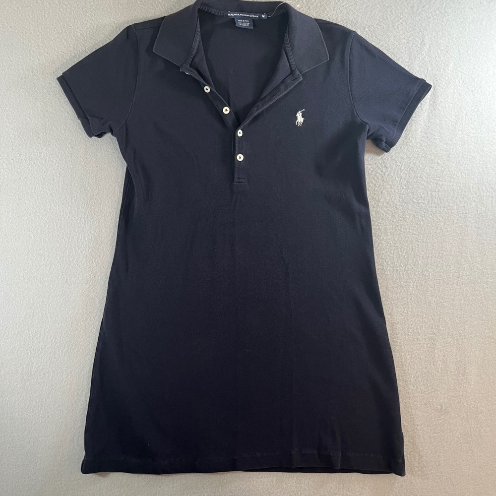 Ralph Lauren Sport Womens Navy Blue Cotton Pique Polo Mini Dress Size M